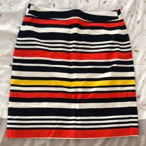 Multi-colored striped skirt